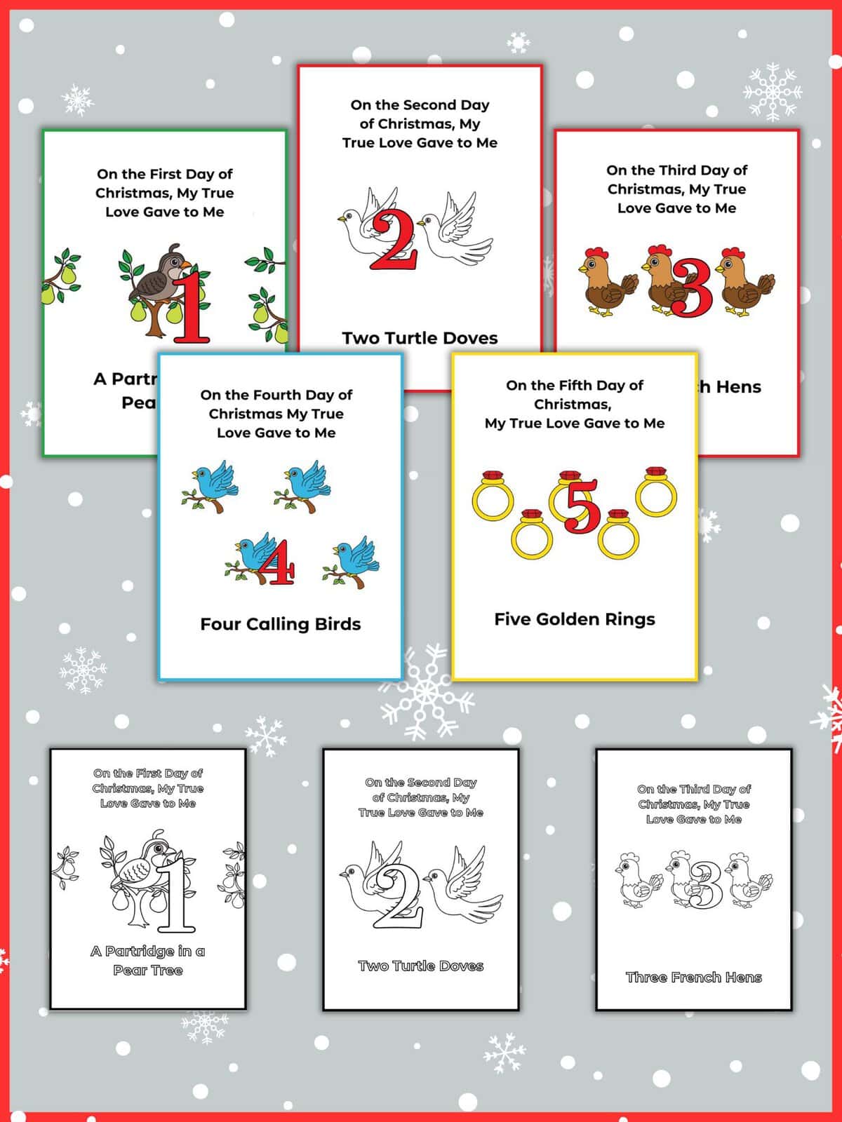 12 days of christmas cards printable (free!) | healing home